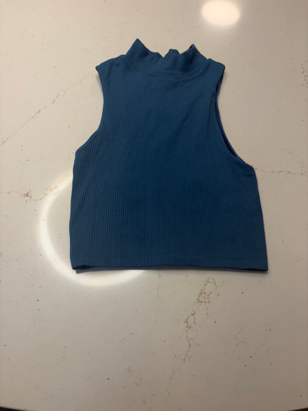 ⭐️Zara Ribbed Mock Neck Sleeveless Top - Teal Blue